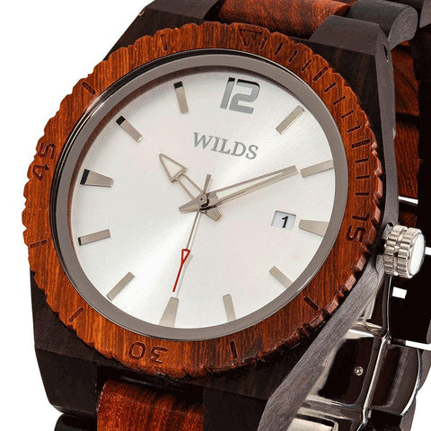 Image of Men's Custom Engrave Ebony & Rose Wooden Watch - Personalize Your Watch wooden watches Wilds Wood 