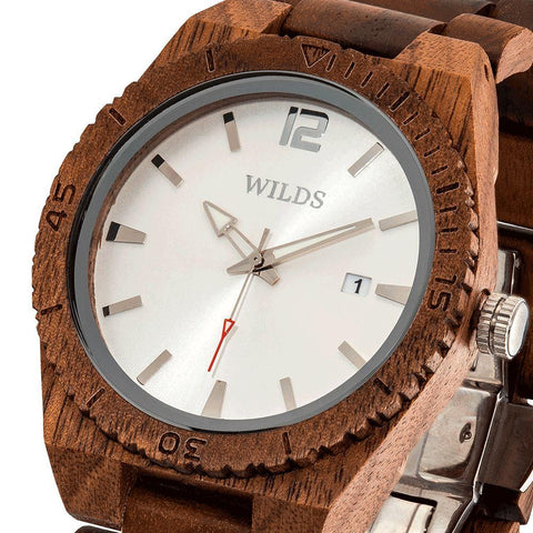 Image of Men's Custom Engrave Walnut Wooden Watch - Personalize Your Watch wooden watches Wilds Wood 
