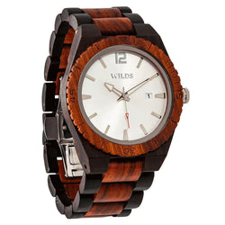Men's Custom Engrave Ebony & Rose Wooden Watch - Personalize Your Watch wooden watches Wilds Wood 