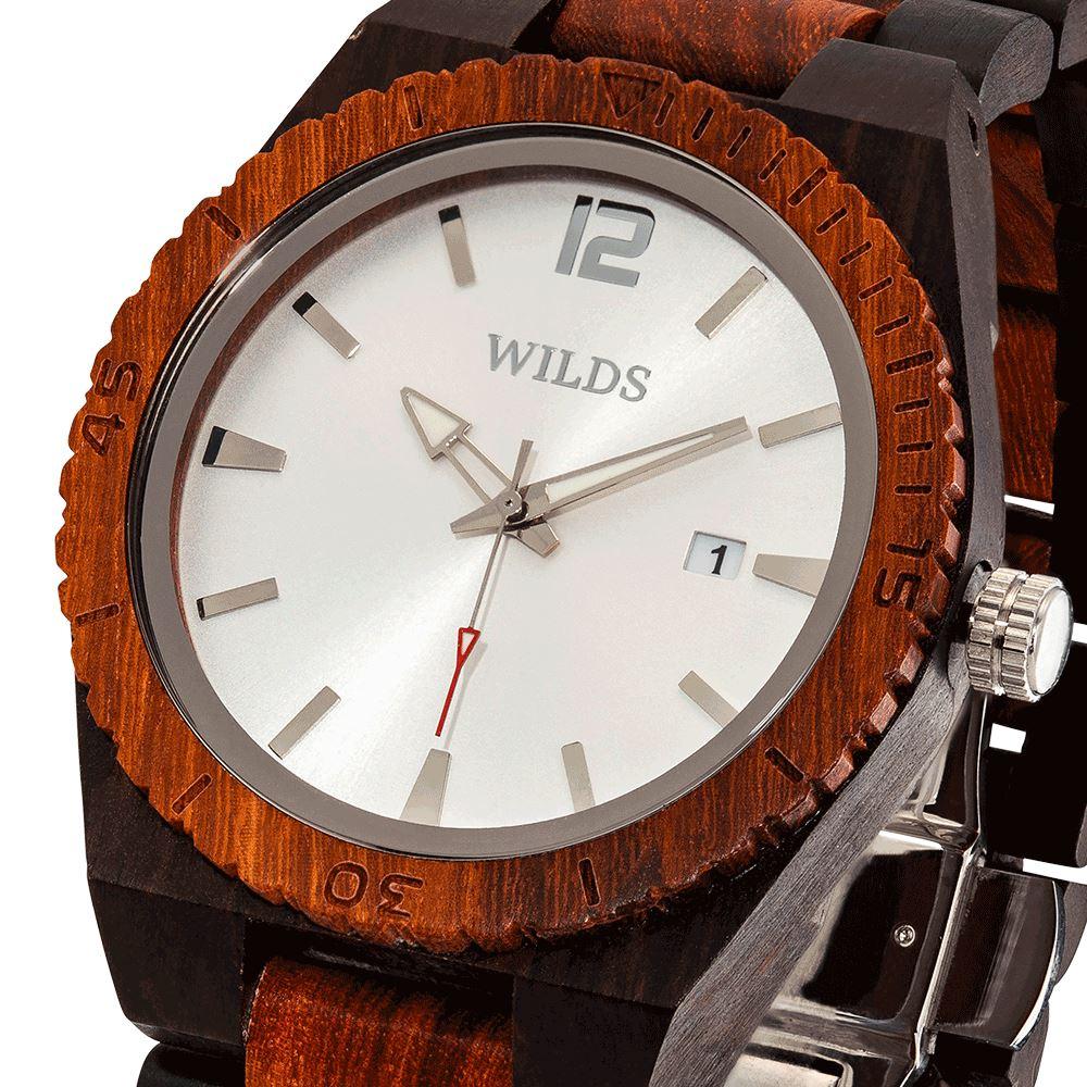 Men's Custom Engrave Ebony & Rose Wooden Watch - Personalize Your Watch wooden watches Wilds Wood 