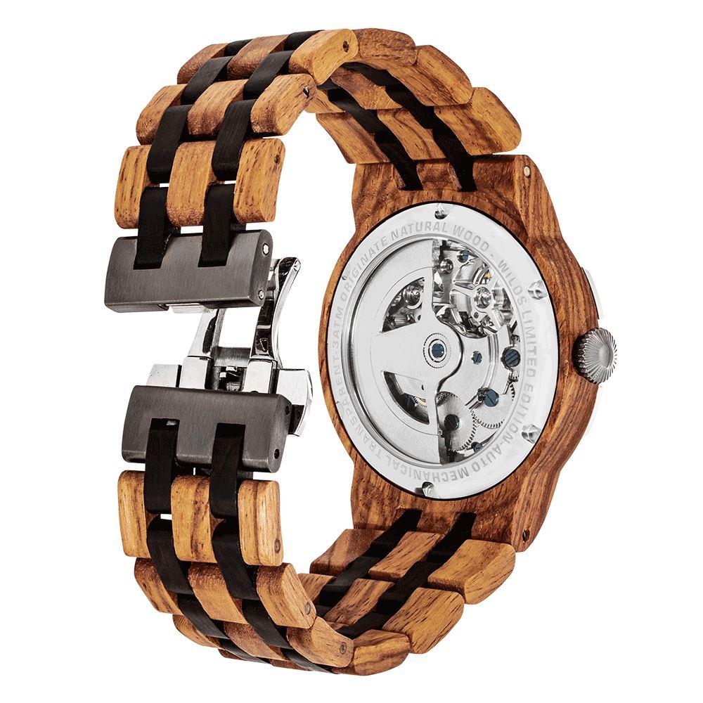 Men's Dual Wheel Automatic Ambila Wood Watch - 2019 Most Popular wooden watches Wilds Wood 
