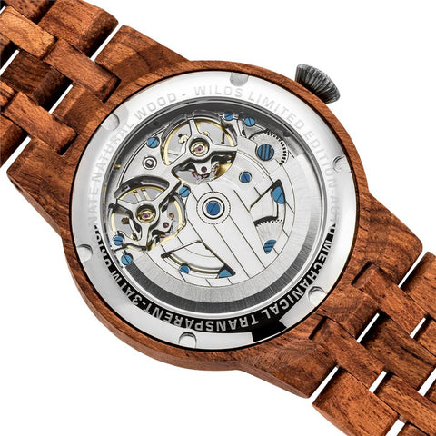 Men's Dual Wheel Automatic Kosso Wood Watch - For High End Watch Collectors wooden watches Wilds Wood 