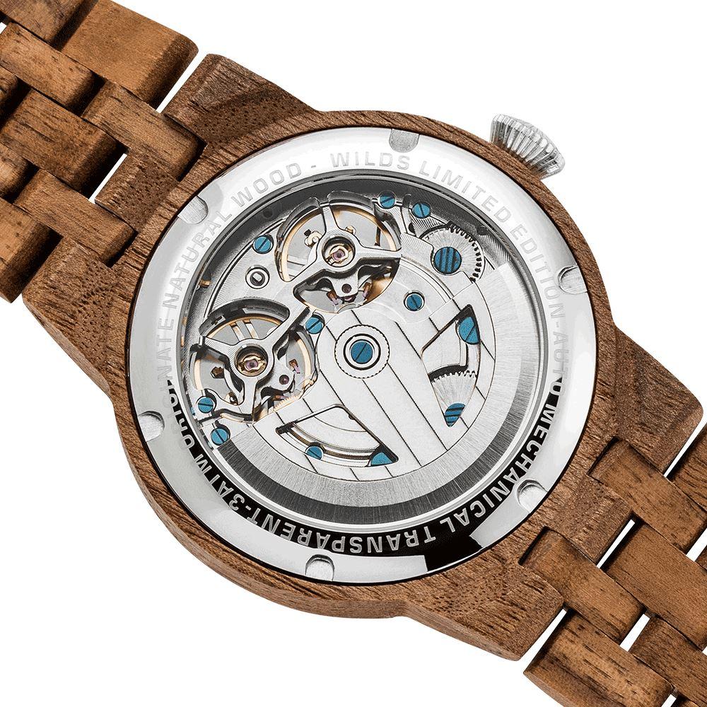 Men's Dual Wheel Automatic Walnut Wood Watch - 2019 Most Popular wooden watches Wilds Wood 
