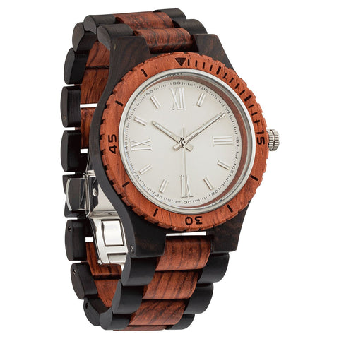 Men's Handcrafted Engraving Ebony & Kosso Wood Watch - Best Gift Idea! wooden watches Wilds Wood 