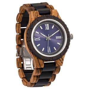Men's Handcrafted Engraving Zebra & Ebony Wood Watch - Best Gift Idea! wooden watches Wilds Wood 