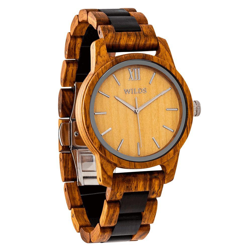 Men's Handmade Engraved Ambila Wooden Timepiece - Personal Message on the Watch wooden watches Wilds Wood 