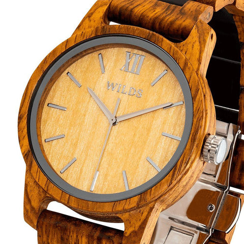 Men's Handmade Engraved Ambila Wooden Timepiece - Personal Message on the Watch wooden watches Wilds Wood 