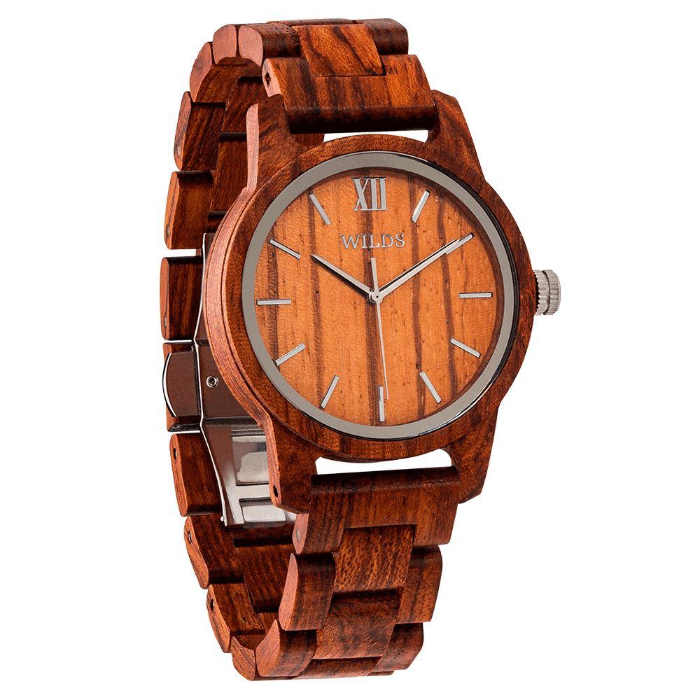 Men's Handmade Engraved Kosso Wooden Timepiece - Personal Message on the Watch wooden watches Wilds Wood 