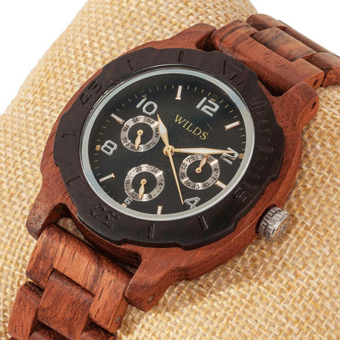 Image of Men's Multi-Function Custom Kosso Wooden Watch - Personalize Your Watch wooden watches Wilds Wood 